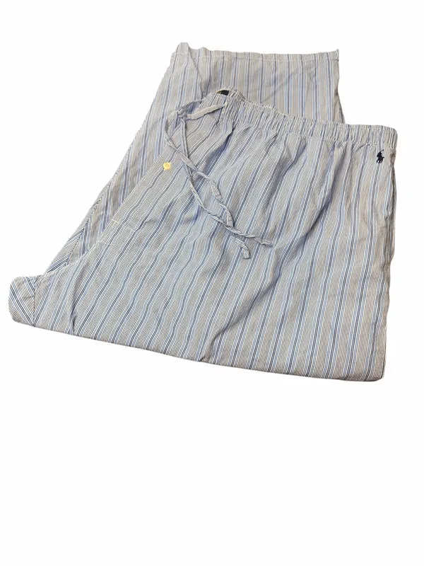 Polo Ralph Lauren XXL Blue White Stripe Cotton Pajama Lounge Pants Cropped Pony - Image 6