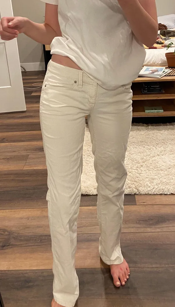 Vintage Y2K Low Rise White Corduroy Bootcut Jeans - Image 2