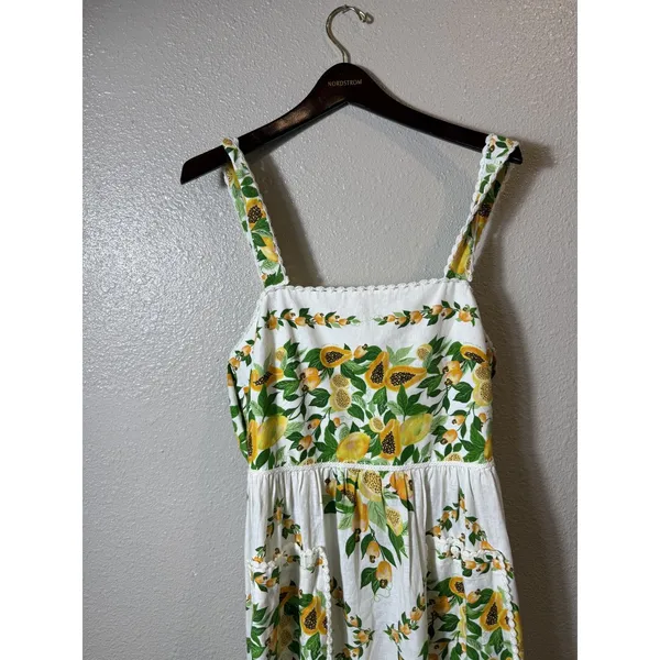 NWT FARM Rio Papaya Salad Scarf Maxi Dress Off‎ White Tropical Fruit Size M - Image 7