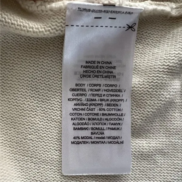 NWT Lauren Ralph Lauren Surplice Asymmetric‎ Winter Cream Cotton Sweater - Image 8