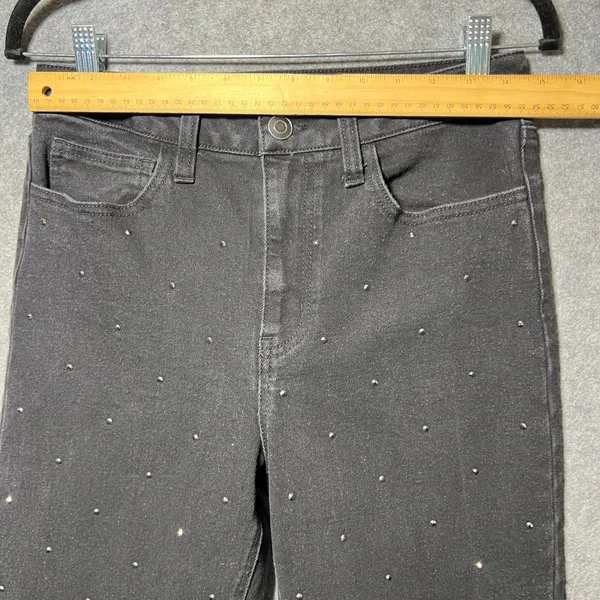 INTEMPO Black Studded‎ Jeans Size 8 Stretch Denim Straight Leg - Image 3