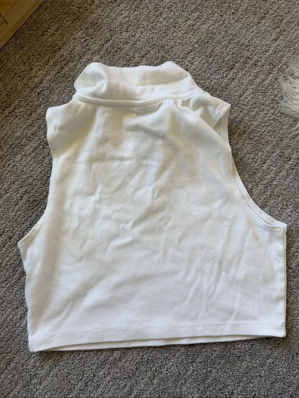 Aritizia Sunday Best Knox White Crop Polo Top - Image 5