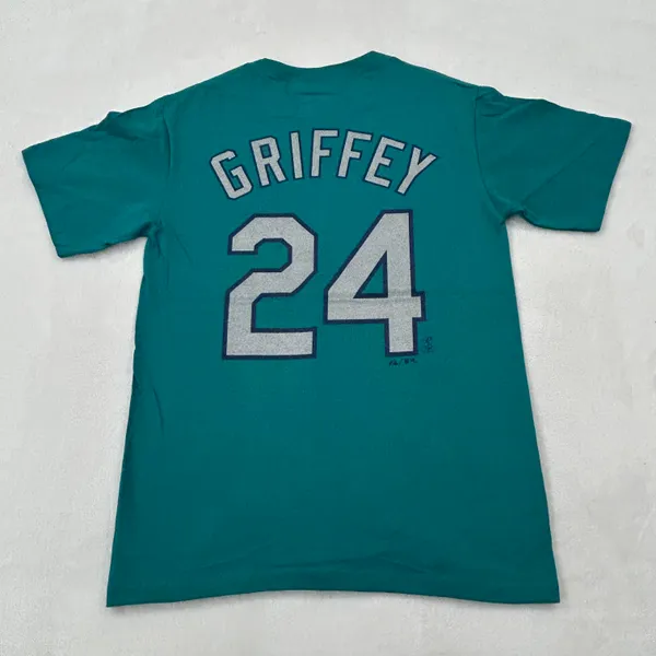 Seattle Mariners Ken Griffey Jr #24 Mariner Blue Baseball Jersey Tee Shirt Adult size S - Image 2