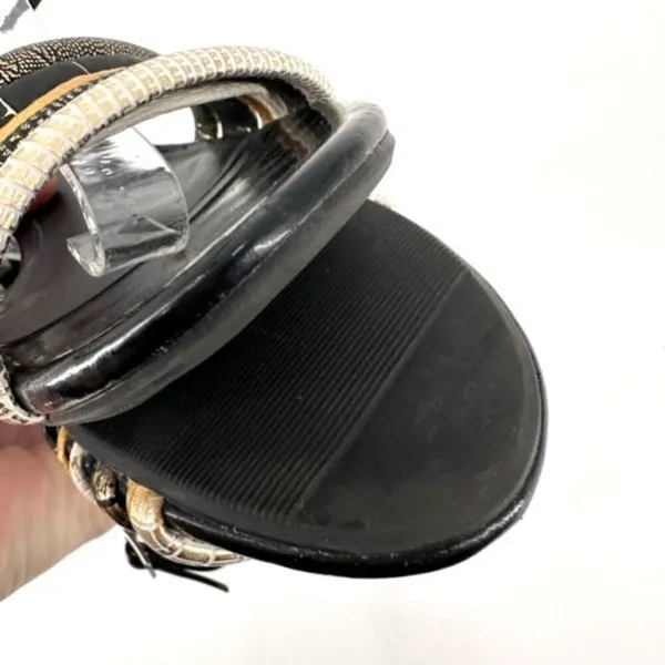 Aldo Gold Silver Metallic Strappy Women’s Flats Sandals‎ Size 7.5 leather - Image 11