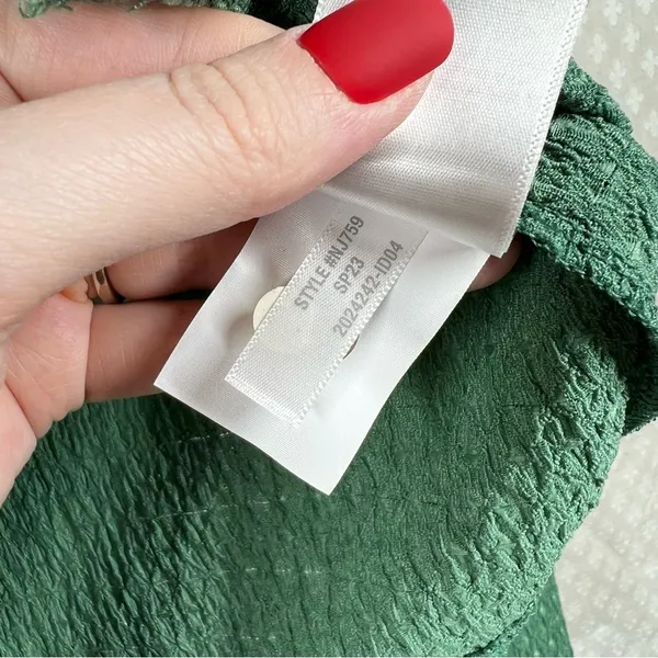 Madewell‎ Green Crinkled Button Up Cardigan - Image 5