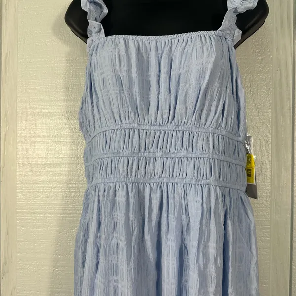 Kingston Grey Women’s Boho Blue Tiered Flutter Sleeve Maxi Dress SZ XL NWT - Image 4