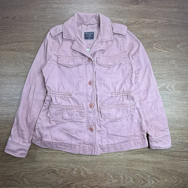 Abercrombie & Fitch Utility Jacket Womens XS Pink Military Cargo Cotton NWT - Image 2