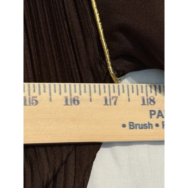 Vintage Hal Ferman Brown Pleated A-Line Dress disco 1970’s - no sz - see pics - Image 6