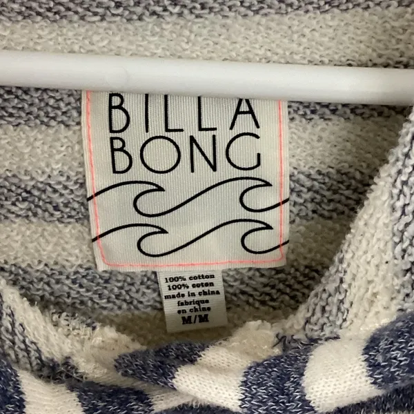 Billabong Navy and White Striped Women's Hoodie - Image 2