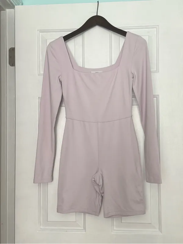 Aritzia Babaton Sculptknit Square Neck Romper in Pink - Image 2