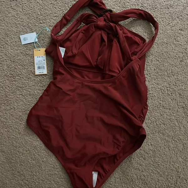 Kona Sol Red One Piece Swimsuit Classic Design - Image 2