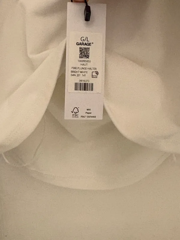 NWT!! Garage Pixie Plunge Halter Top in White - Image 8