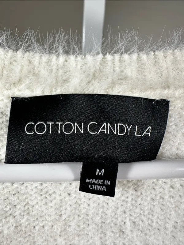P82. Cotton Candy LA Cream Fuzzy Crop Top - Image 2