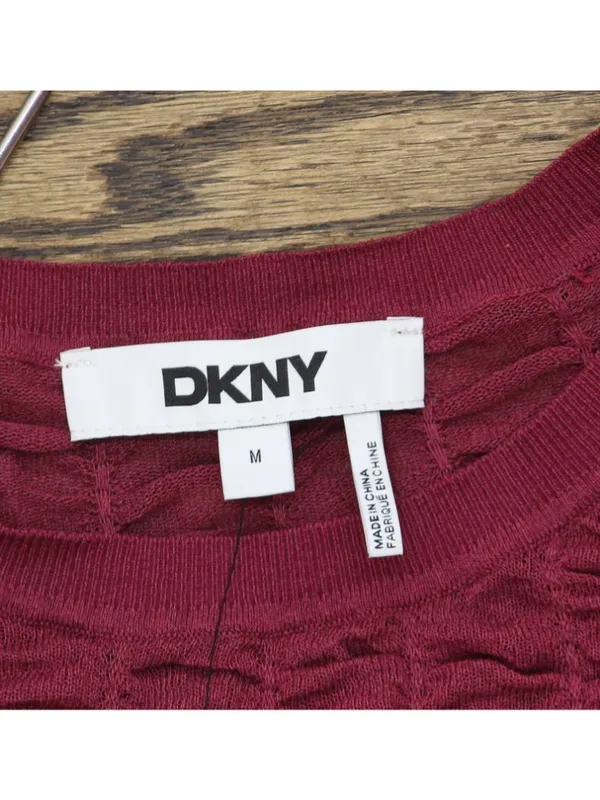 NWT DKNY Womens Lightweight Textured Top P52SAW83 Beet Red M - Image 7