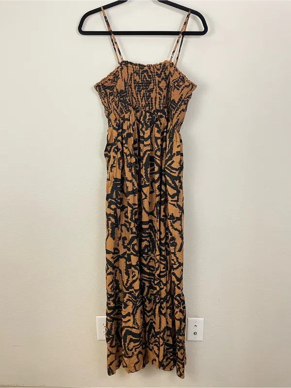 Anthropologie Printed Smocked Sleep Maxi Dress Size Large - Image 8