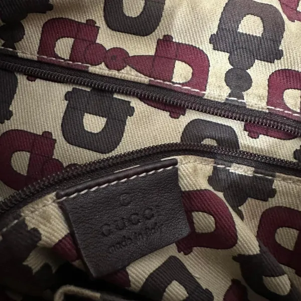 Authentic GUCCI Guccissima Large Leather Princy Hobo‎ Shoulder Bag Brown 162882 - Image 9