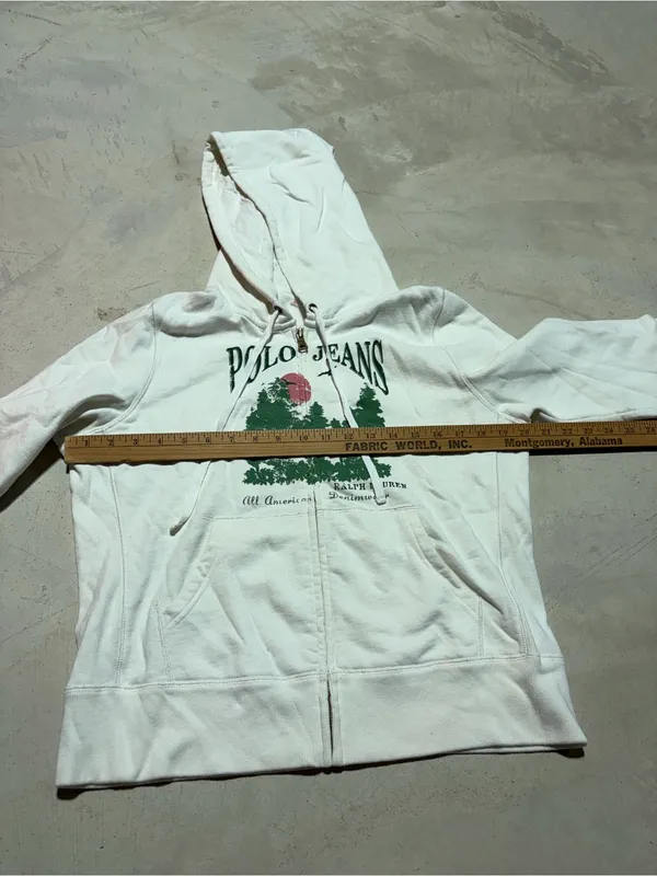 Polo Jeans vintage Ralph Lauren White Zip Hoodie tree graphic XL - Image 4