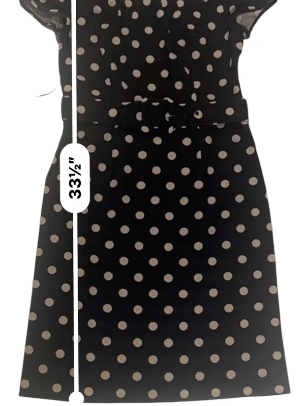 Boden‎ Black Sheath Dress with Tan Polka Dots - Image 7