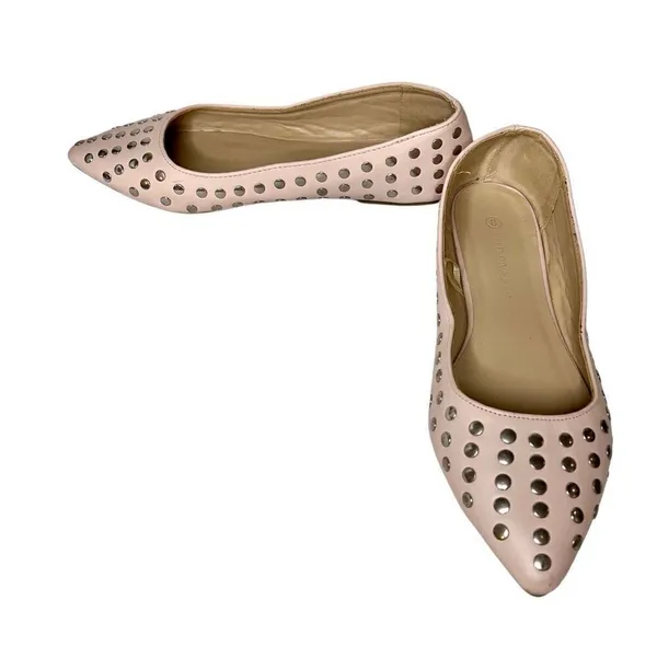 Wild Diva Blush pink Studded Pointed Toe Ballet Flats Women’s Shoes Size 8 - Image 2