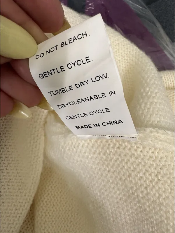 Women’s Plus 4XL Ivory Knit Pullover Sweater Crew Neck Striped Sleeves - Image 5