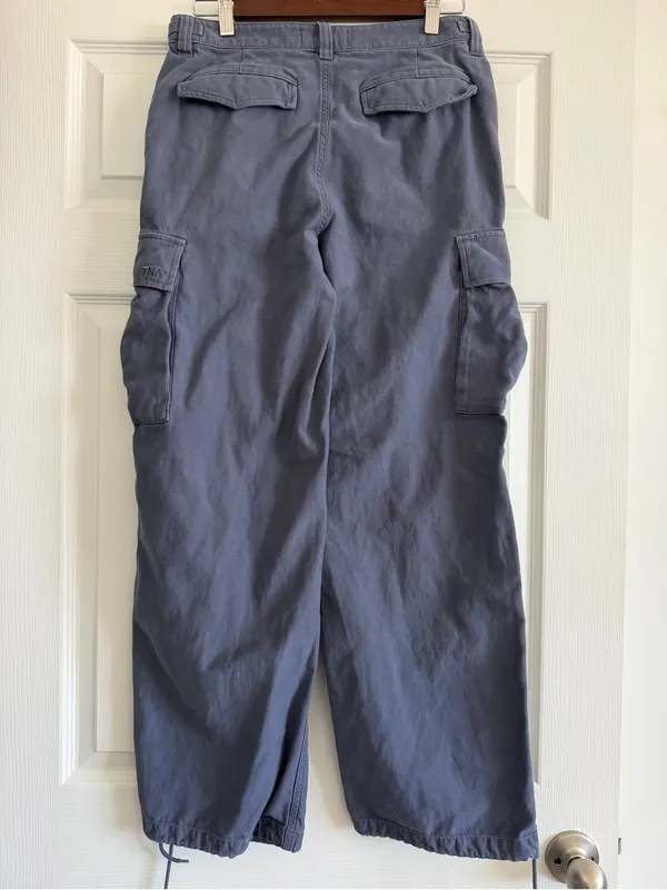 Aritzia TNA Supply Cargo Pants GD Vintage Navy 100% Cotton Size 4 - Image 3