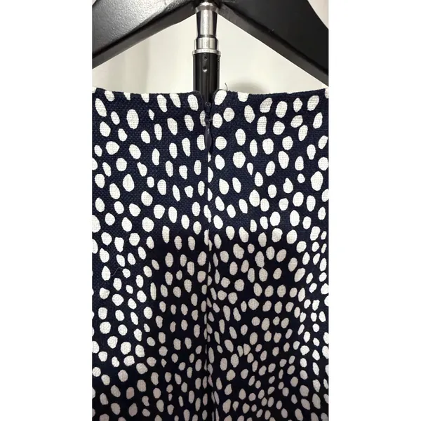 J.Crew Womens Polka Dot Sleeveless Shift Dress Navy Blue White Size 4 - Image 4