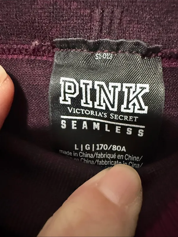 PINK Victoria's Secret Maroon Seamless Leggings Size Large - Image 7