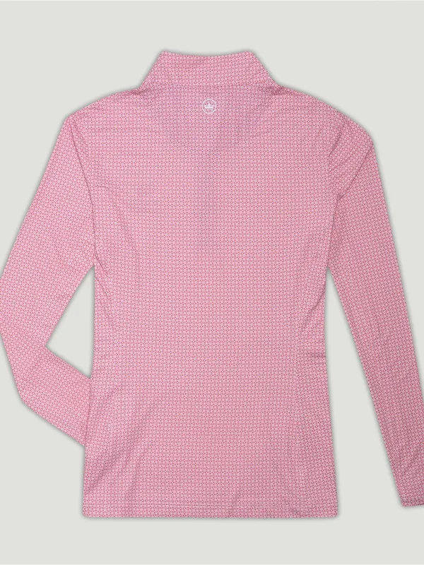 Peter Millar Women's Lightweight Sun Shirt quarter zip Lilac Blossom size M - Image 2