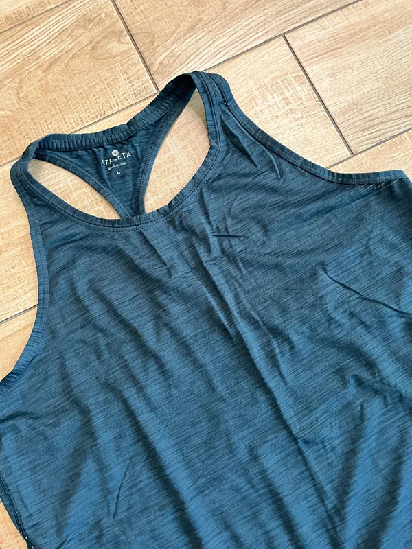 Womens Athleta Blue Racerback Tank - L - Image 2