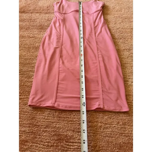 Pink Spaghetti Strap Bodycon Dress Women S Slit Slip Stretch Cocktail Party - Image 5