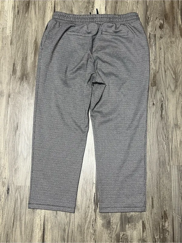 A New Day Houndstooth Drawstring Pants L Brown Black White Ankle Pull On - Image 5