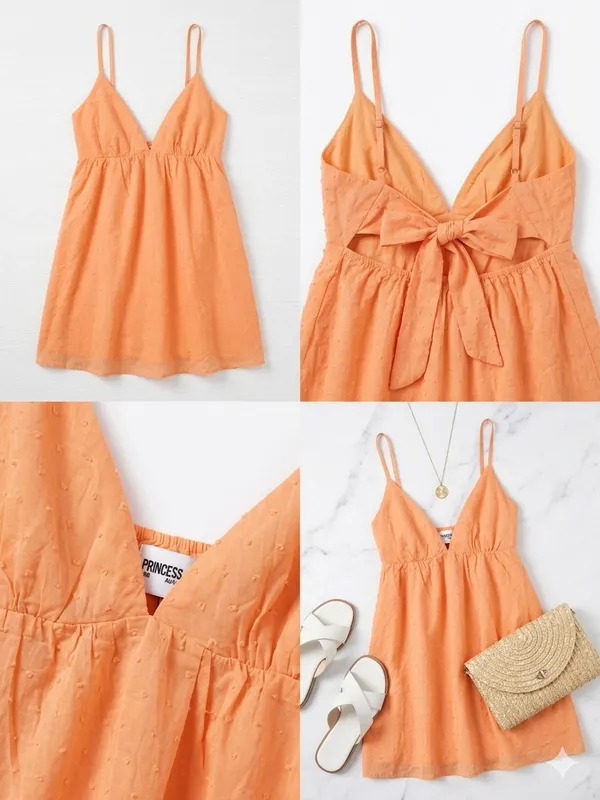 Princess Polly Orange Tie-Back Mini Dress - Image 2