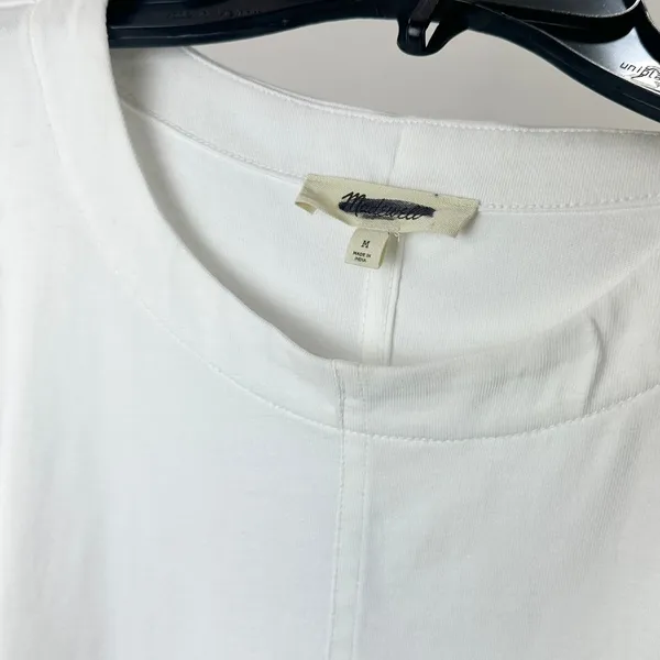 J.Crew Madewell Puff Sleeve Tee Shirt Cotton Top Relaxed Minimalist Eyelet White M NWT - Image 12