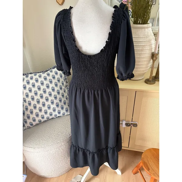 Hill House The Louisa Nap Dress In Black Size Large - Image 4
