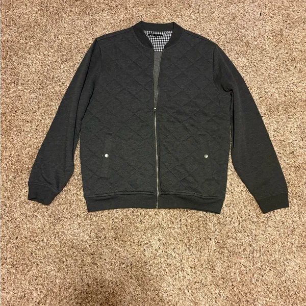 Banana Republic Quilted Dark Gray Bomber Jacket ❤️ - Image 6