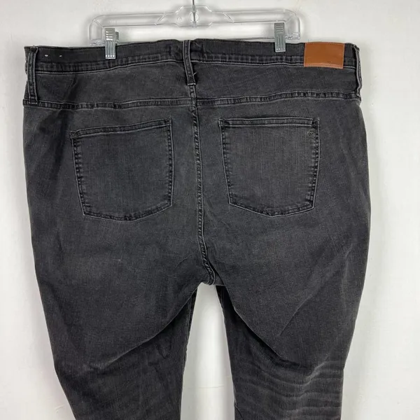 Madewell 9" High-Rise Skinny Jeans in Black Sea Raw Hem Plus Size 37 EUC T2555 - Image 7