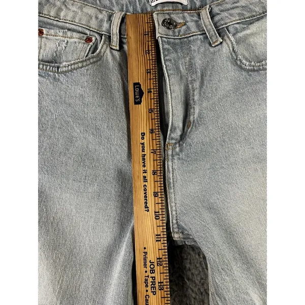 Zara‎ Jeans Women 6 High Rise Straight Leg Distressed Light Wash Denim Pants - Image 5