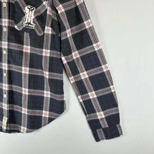 Harley-Davidson Womens Plaid Roll-Tab Button‎ Down Shirt Grey Small NEW - Image 13