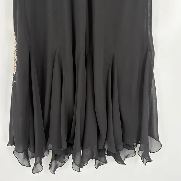 Y2K SL Fashions Hanky Hem Beaded Dress 14 Goth Prom Formal Embroider Whimsigoth - Image 9