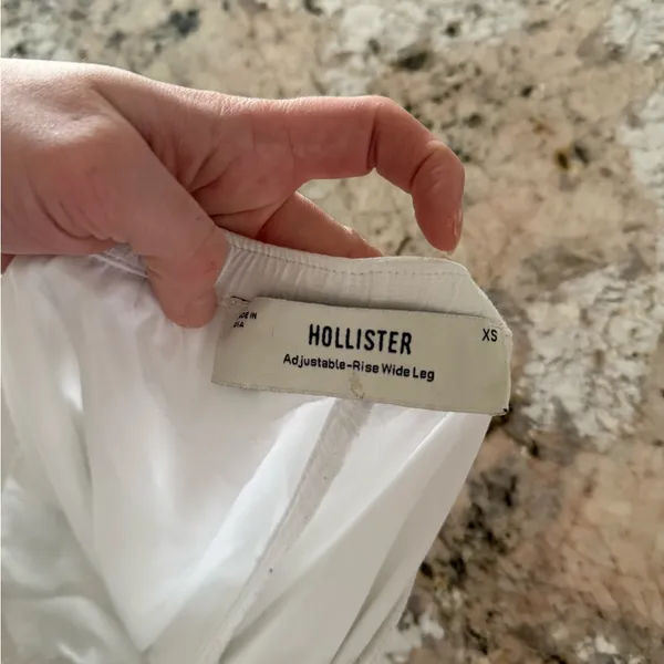 Hollister Adjustable-Rise Wide Leg White Pants Size XS - Image 5
