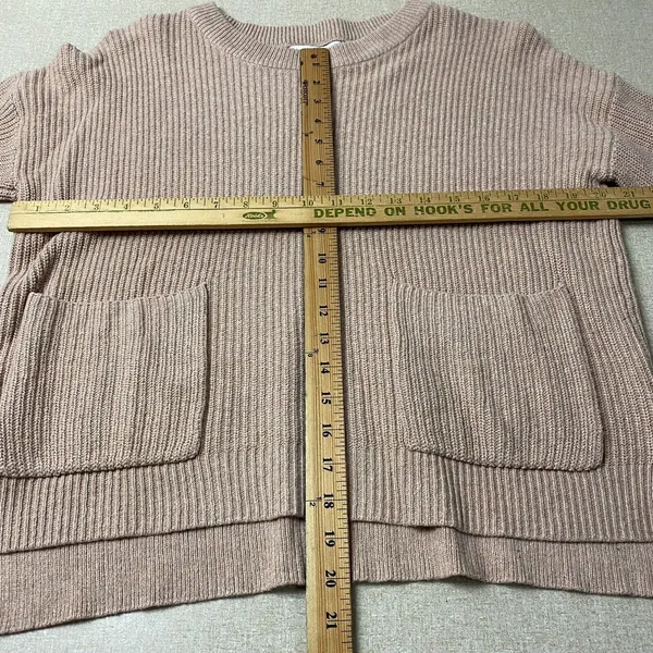 Madewell Sweater‎ Womens Small Beige Cable Knit Pullover Long Sleeve Pocket - Image 10