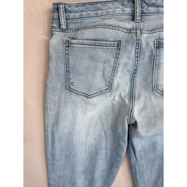 KUT From The Kloth Reese Jeans Sz 8 Light Wash High Waist Distressed Button Fly - Image 9
