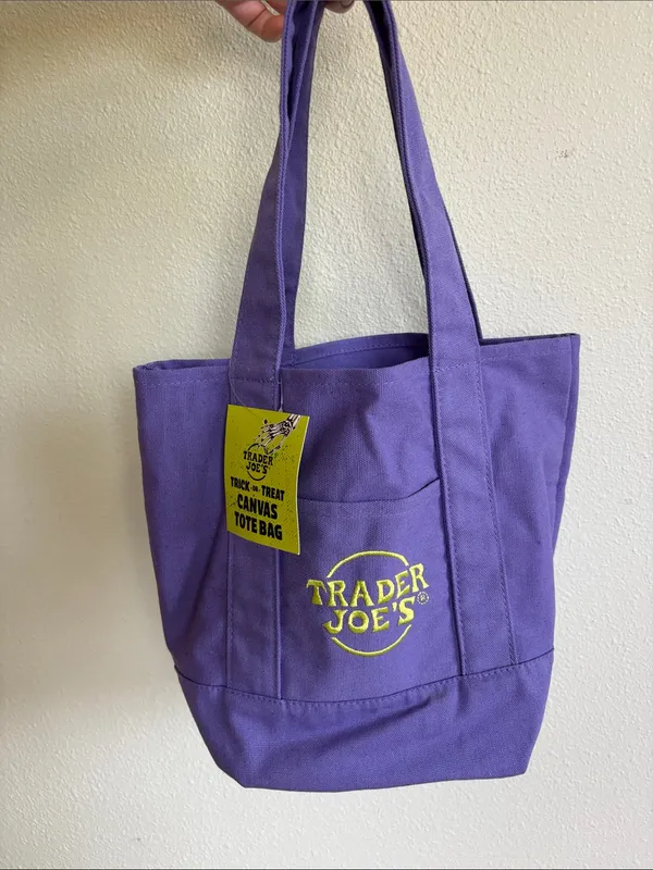 💚💜Limited Edition Trader Joe’s Trick-or-Treat Mini Canvas Tote - Image 2