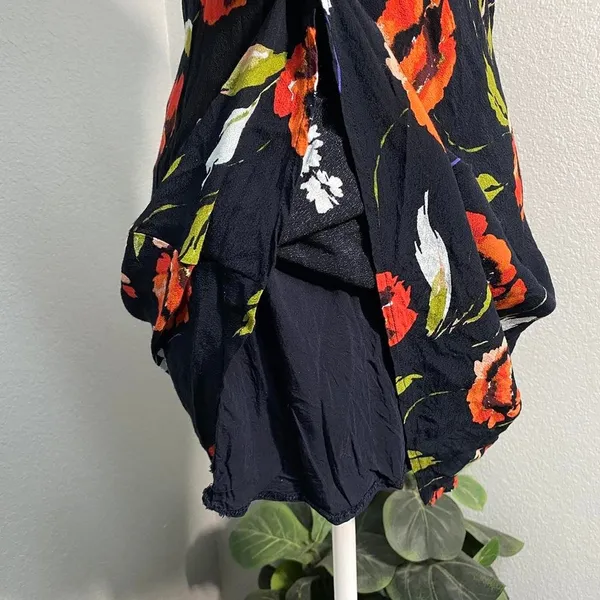 Olivaceous Black Red Floral Mini Dress Grunge Alt Summer Casual - Image 4