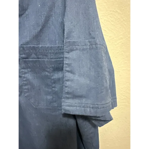 UA Butter Soft Stretch‎ Scrub Top Blue V Neck Short Sleeve Women's Size L - Image 6