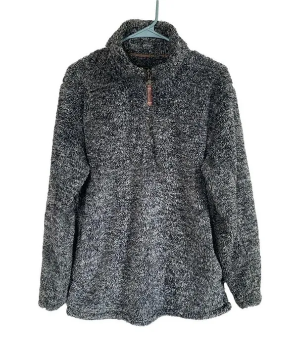 Alpine Sherpa women's M gray quarter zip pullover long sleeve zip up collared - Image 2