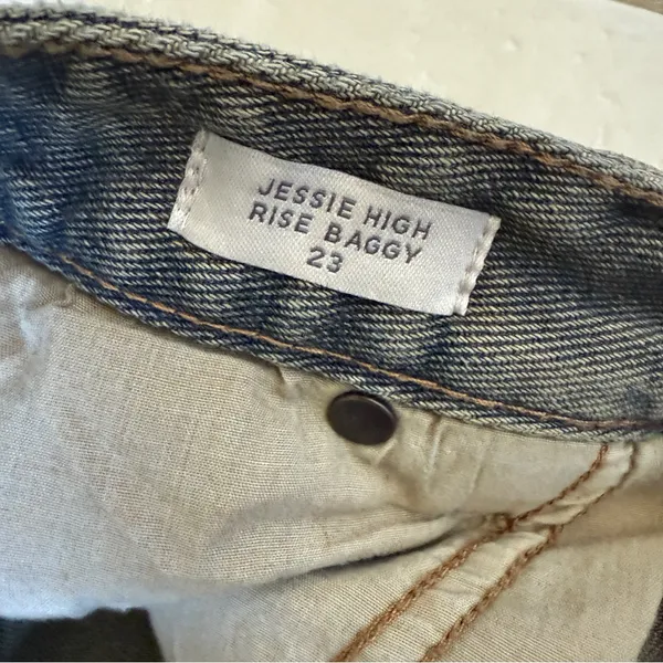 PACSUN Wide Leg High Rise Baggy Jeans Dark Wash size 23 00 - Image 5