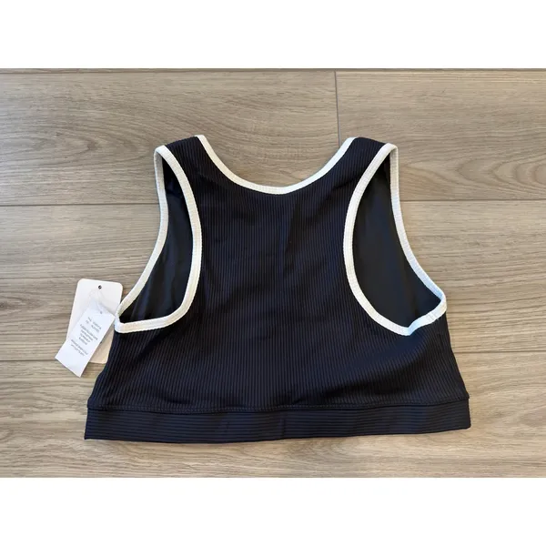 Year of Ours Black Ribbed Gym Bra Classic Racerback Active NWT XL - Image 4