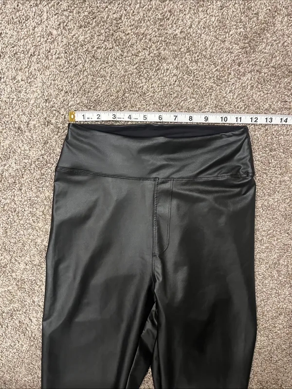 Aerie Offline Real Luxe Faux Leather Hi Rise Leggings in Black Size Medium - Image 7