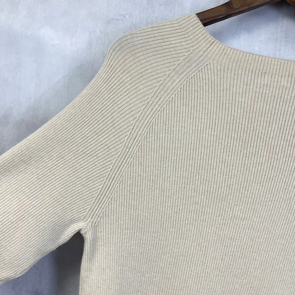 Zyia Active‎ Delphine Ribbed Sweater Women Large Ecru Minimal Athleisure Scandi - Image 6